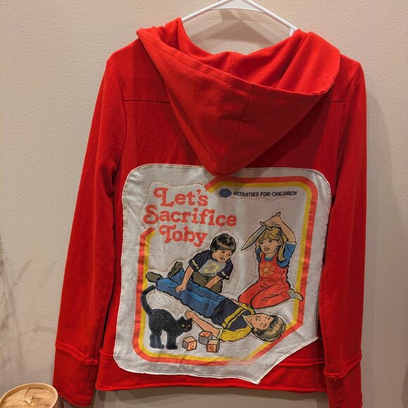 Graphic tee/patched Annabella Hooded button up - Picture 1 of 9